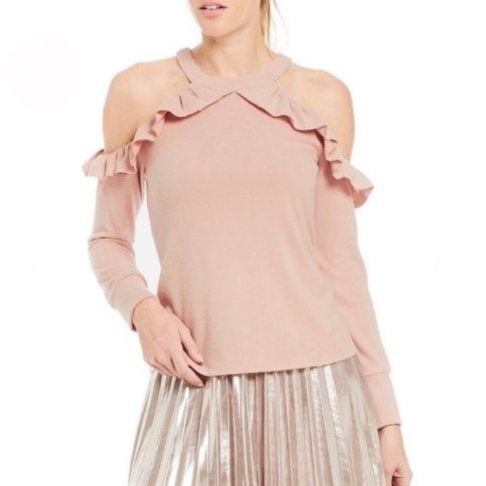 1 STATE Blush Pink Off Shoulder Sweater small NWOT